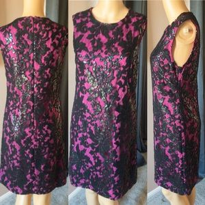 DVF Hot Orchid Pink Sequined Kaleb Shift Dress 4